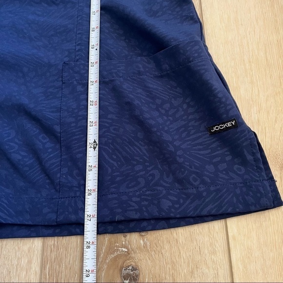 2 medical scrub tops, XL, blue animal print Jockey, white print Serene Uniforms - Picture 8 of 10